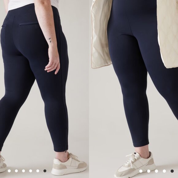 Athleta Delancey Skyline Tight Size 2X Navy Blue Leggings Side Zipper - Picture 10 of 10